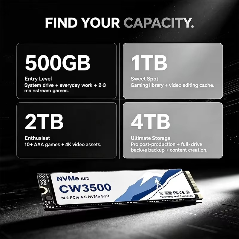 CW3500 M.2 NVMe PCIe 4.0 SSD 1 - M.2 Nvme 4Tb Pcie 4.0 Ssd のレビューと価格