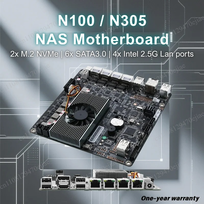 N100 6ベイNASマザーボード、Mini ITX、4x  - Nas Motherboard N100 6 Sata のレビューと価格